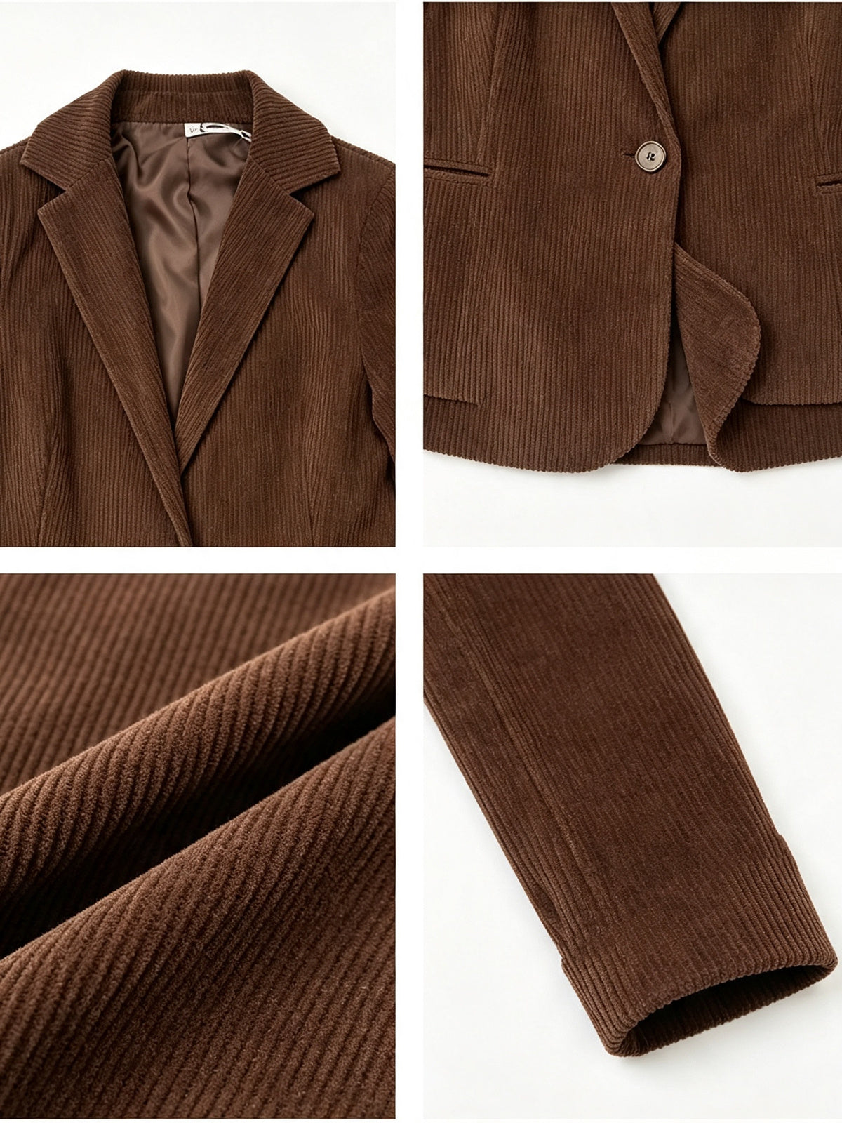 Giacca Blazer in Velluto a Coste - Bordeaux, Marrone