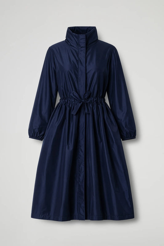 Trench lungo in taffeta' Ruggine