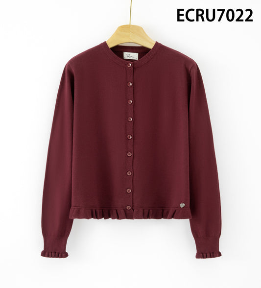 Maglia a Cardigan a Scatola - Cammello, Bordeaux, Panna, Nero