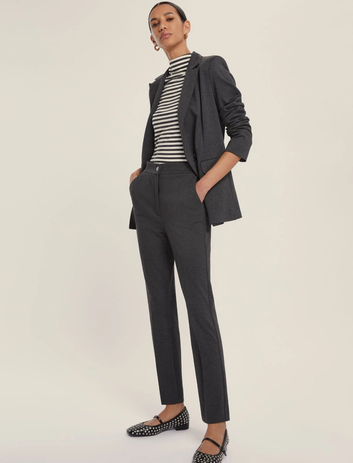 Pantalone a sigaretta in jersey - NERO, GRIGIO O GRIGIO ANTRACITE