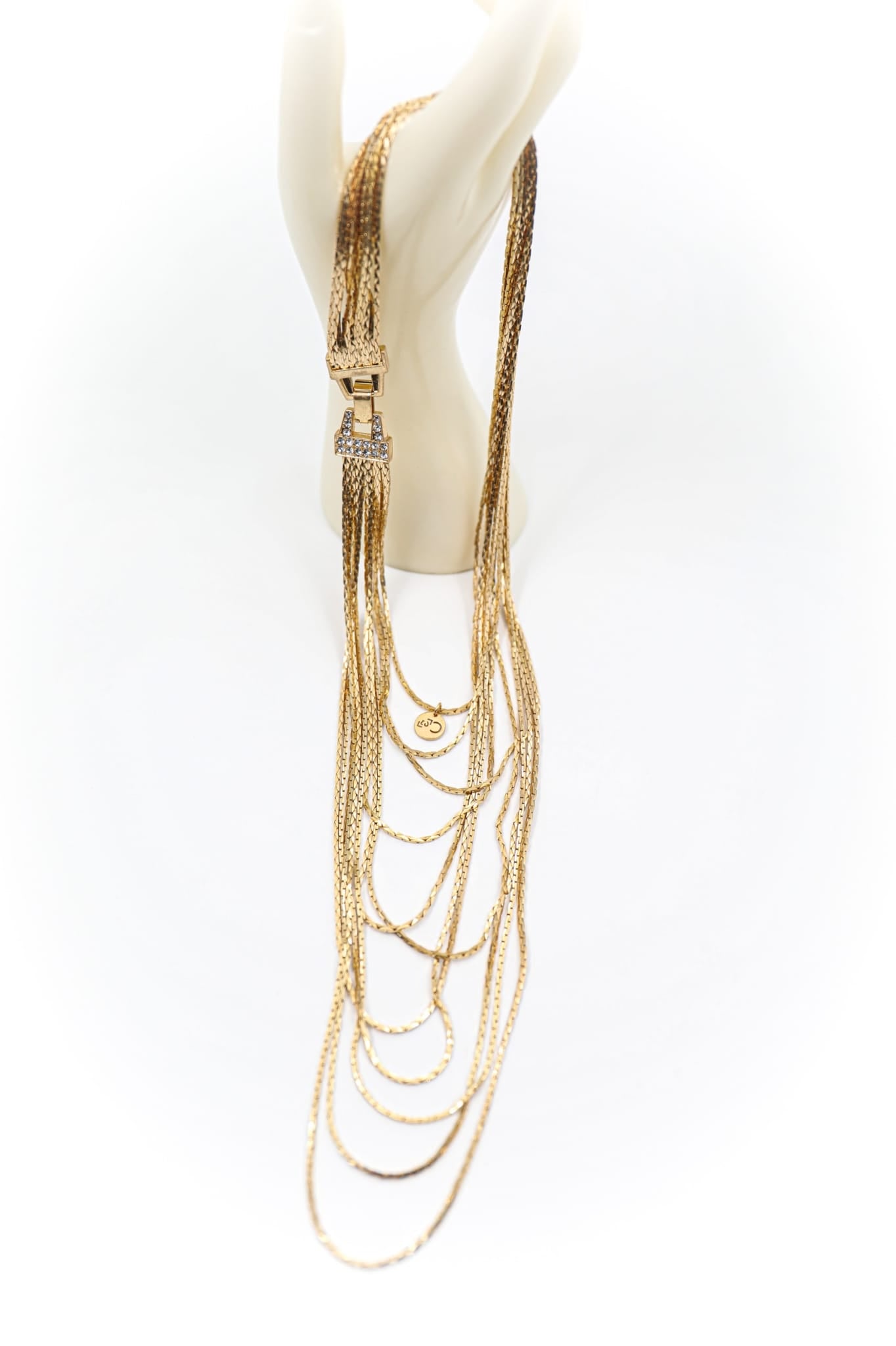 Collana a Catena Multi-Filo con Strass. DORATA o ARGENTATA