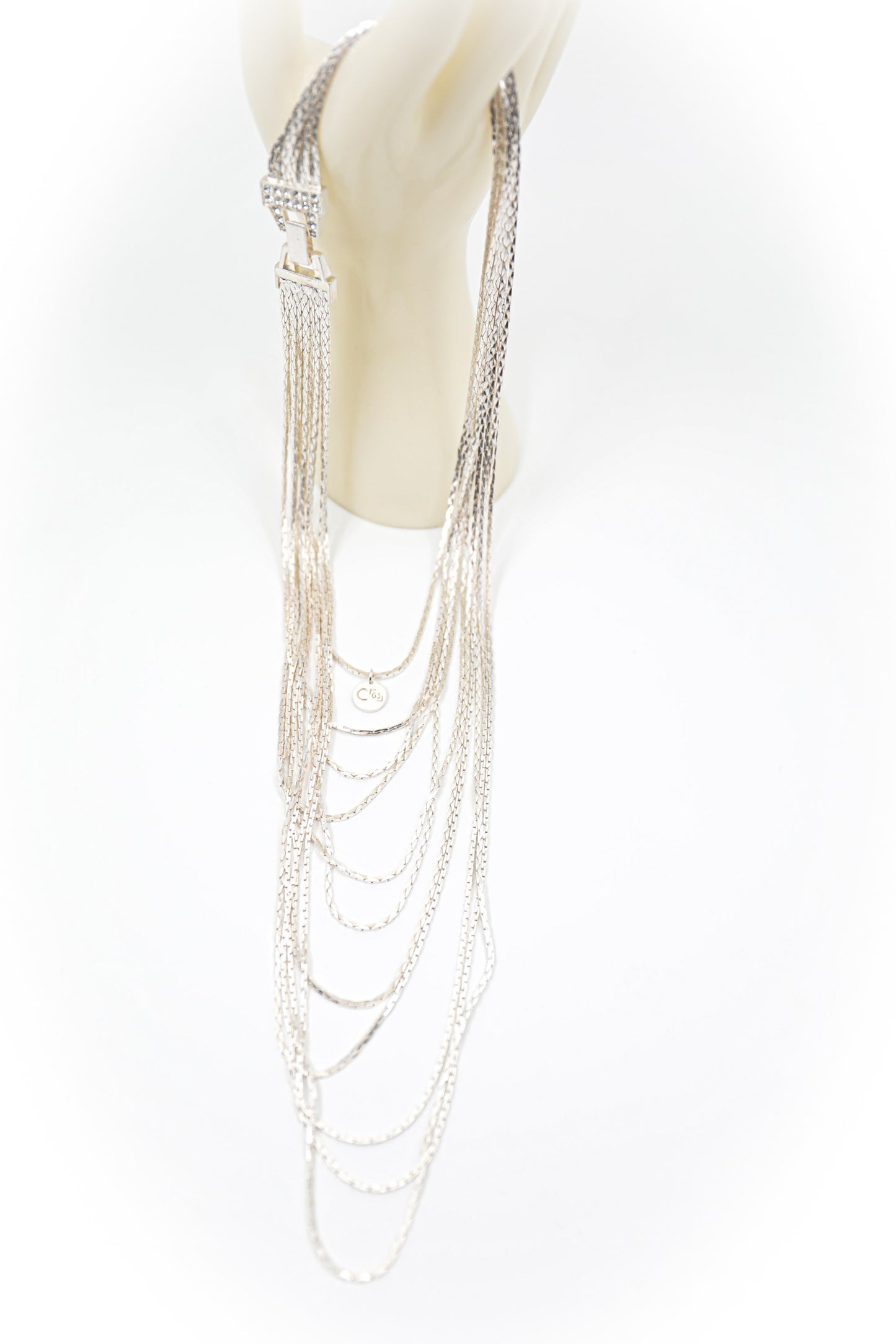 Collana a Catena Multi-Filo con Strass. DORATA o ARGENTATA