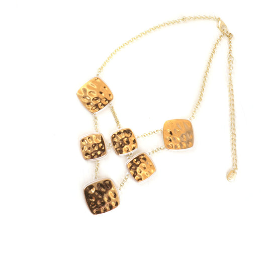 Collana in metallo con quadrati placcati