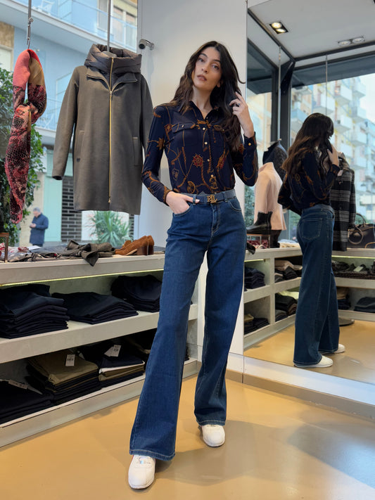 Jeans a gamba larga