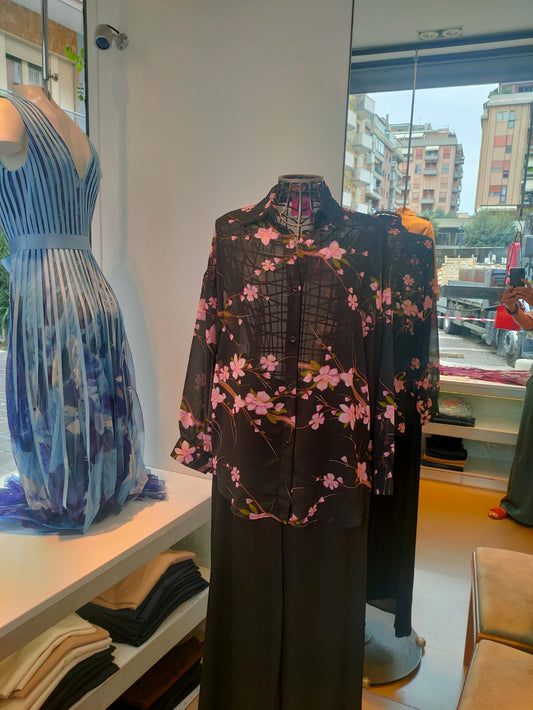Camicia Garzata con Stampa Floreale
