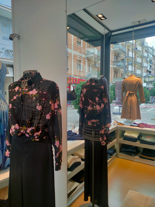 Camicia Garzata con Stampa Floreale
