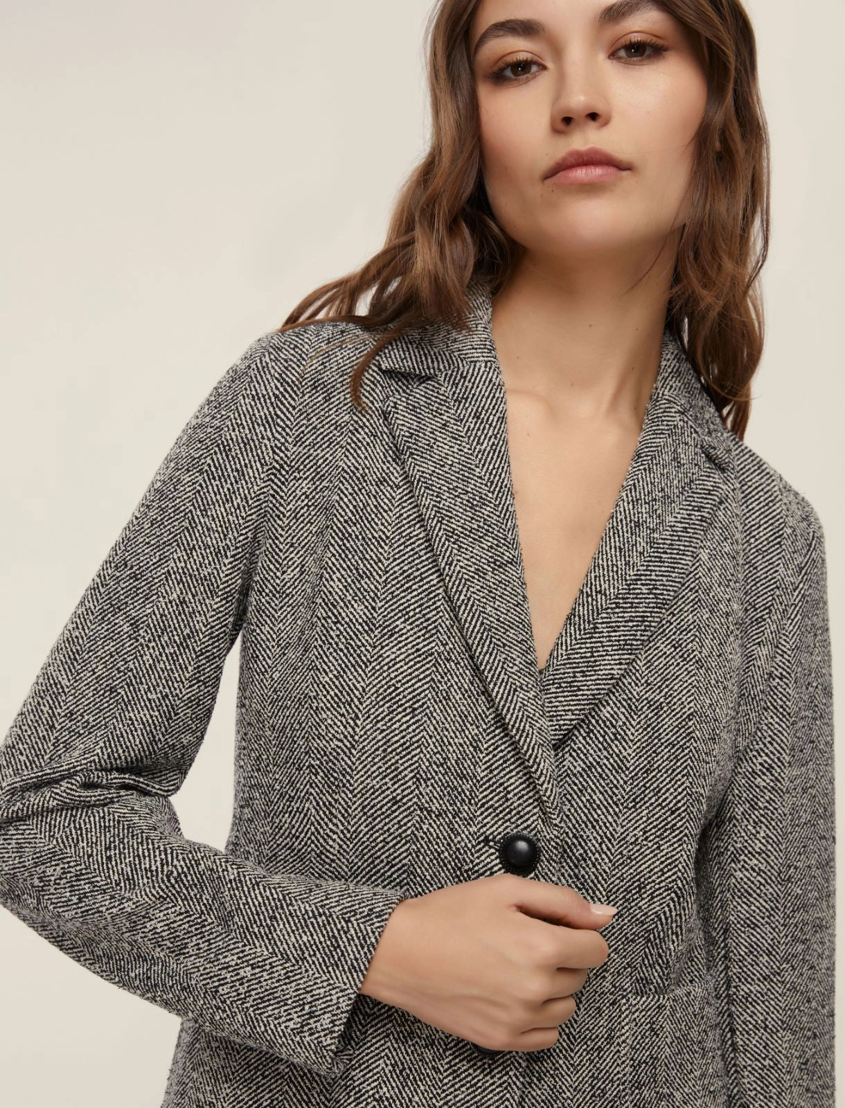 Giacca Blazer in Tweed Nero e Bianco
