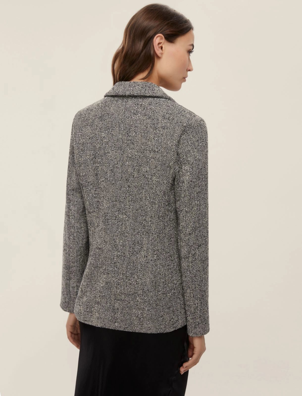 Giacca Blazer in Tweed Nero e Bianco