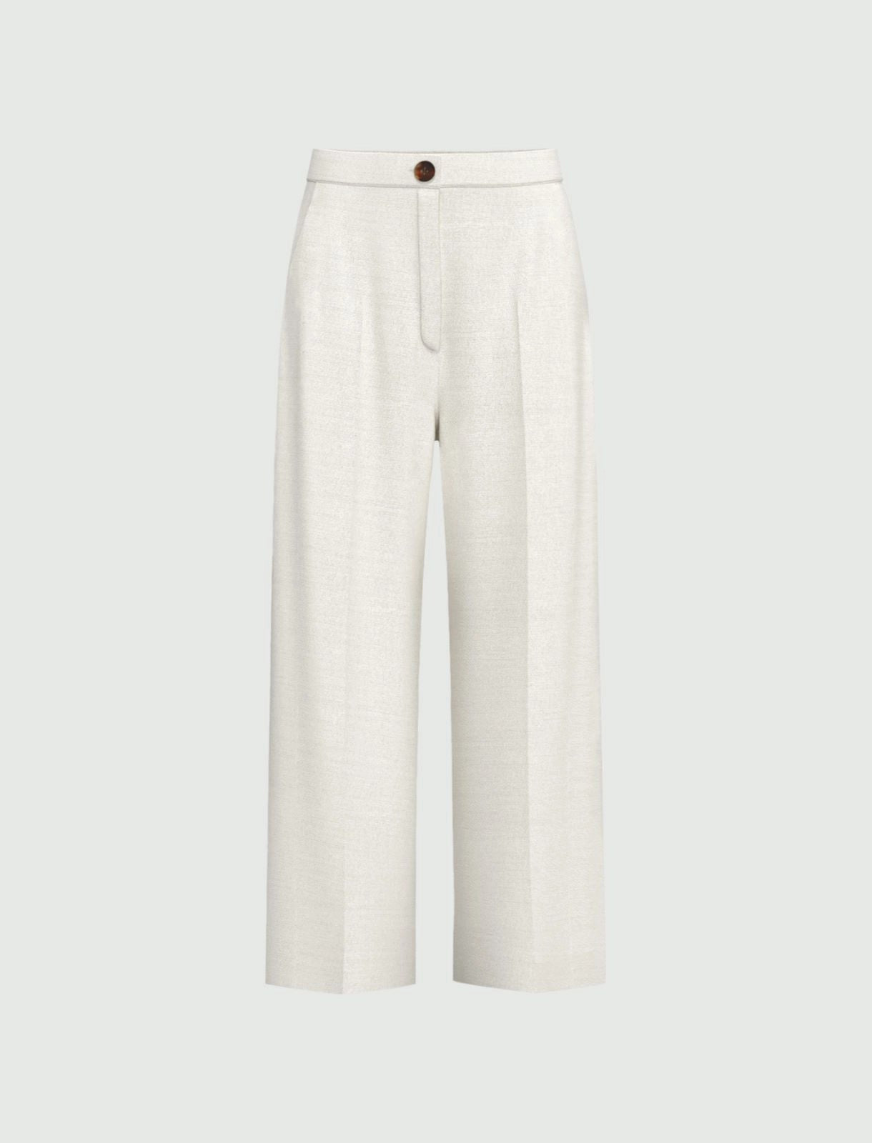 Pantaloni alla caviglia in lino e viscosa