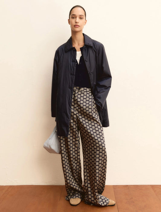 Pantalone in twill stampato blu