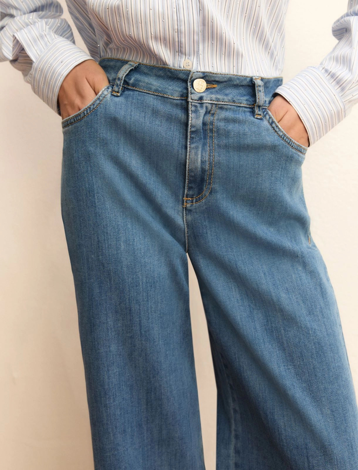 Jeans stretch con gamba larga - BLUE JEANS
