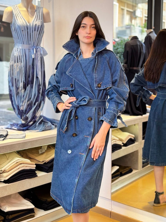 Trench Soprabito in Denim Oversize