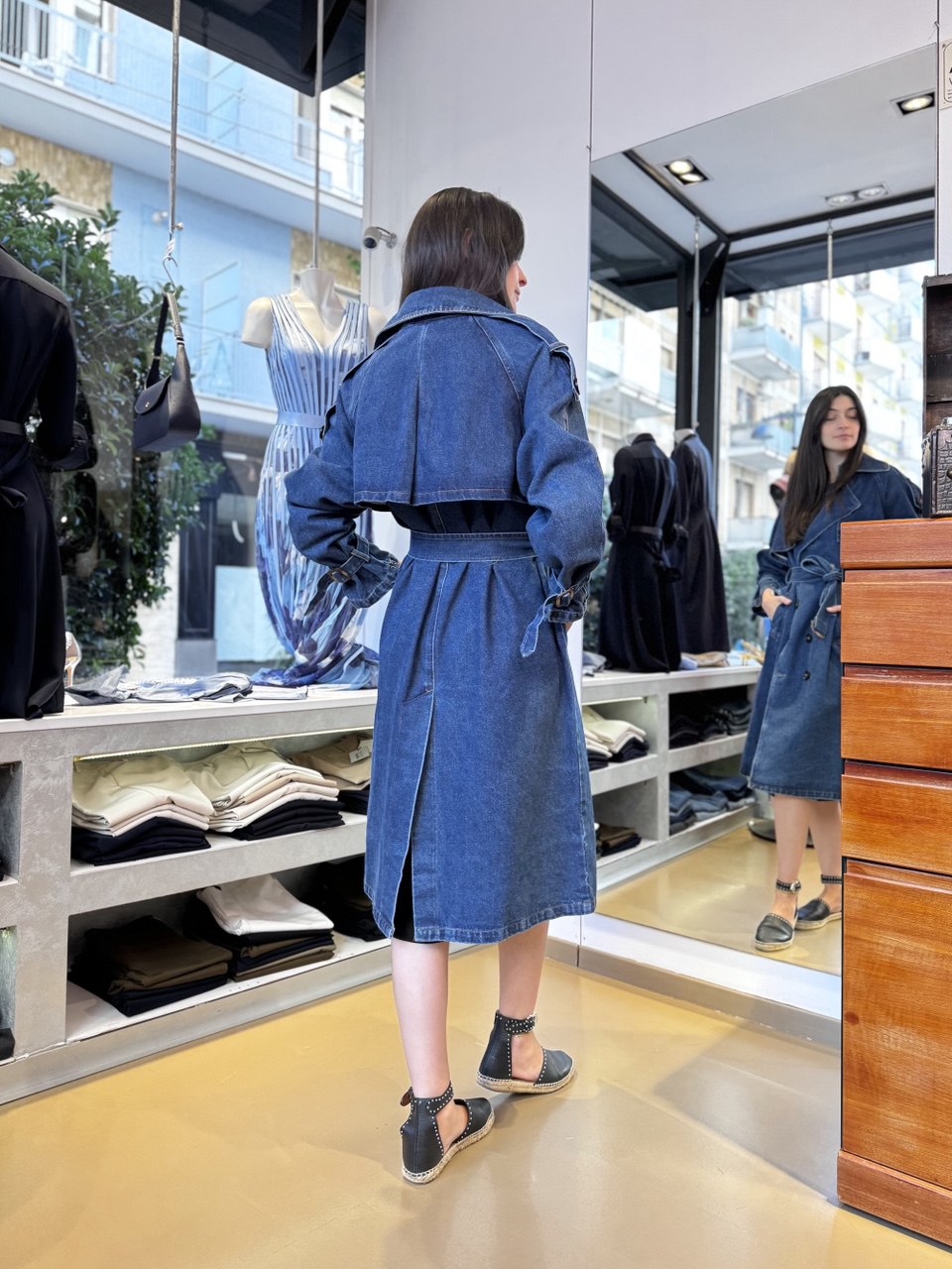 Trench Soprabito in Denim Oversize