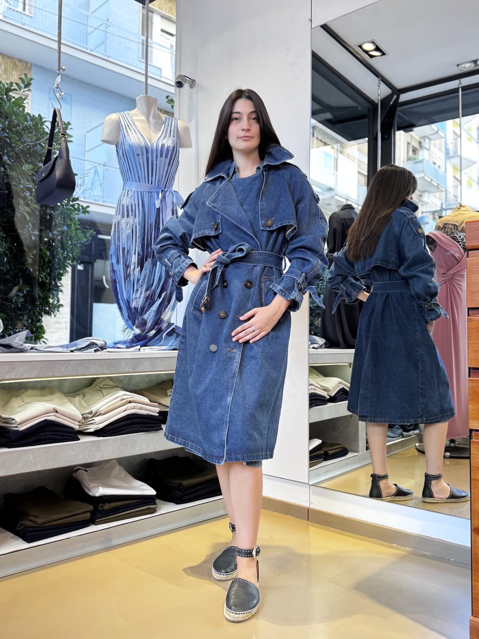 Trench Soprabito in Denim Oversize