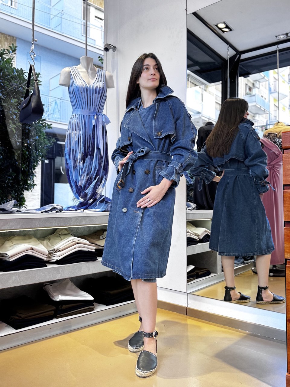 Trench Soprabito in Denim Oversize