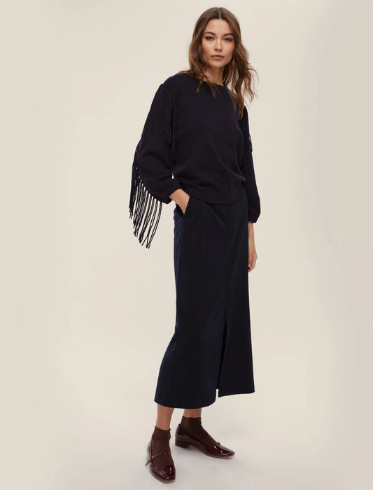 Maglia cropped nera o grigia con frange