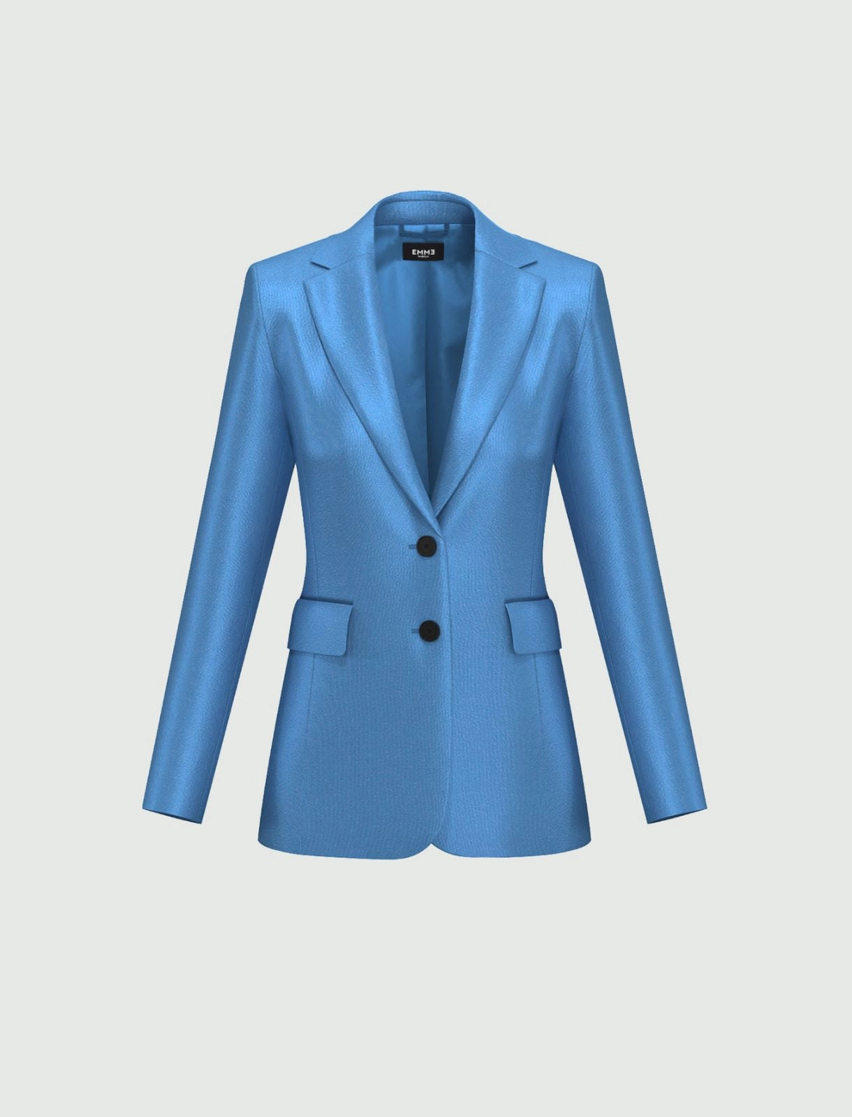 Tailleur pantalone in raso azzurro - 2 pezzi - Giacca e pantalone