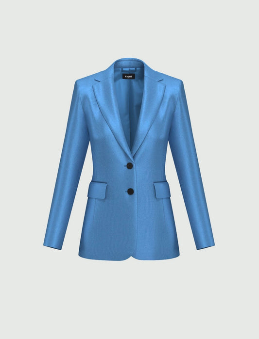 Giacca a Blazer in Raso Azzurro - 1 pezzo
