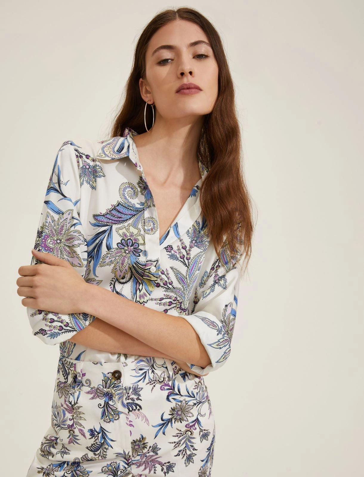 Camicia stampata a maniche lunghe