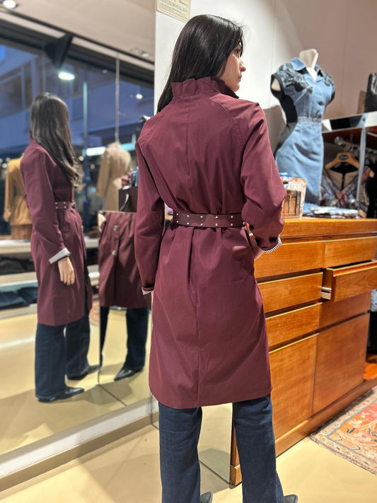 Trench Coat Stile Vintage Bordeaux