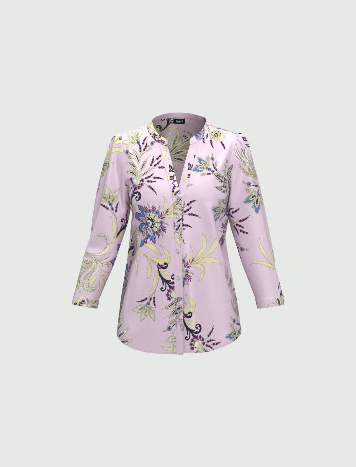 Camicia lilla in twill stampato