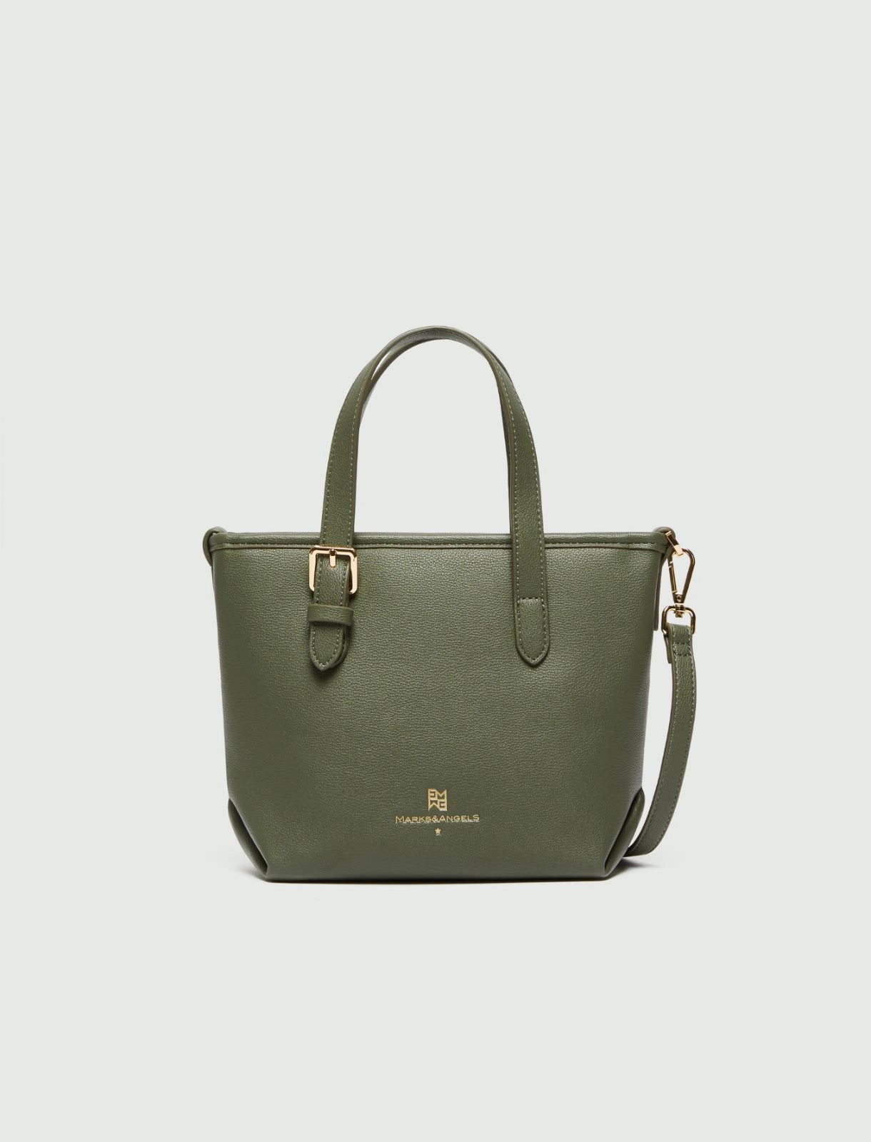 Borsetta a due manici con tracolla. Beige, verde militare o nera