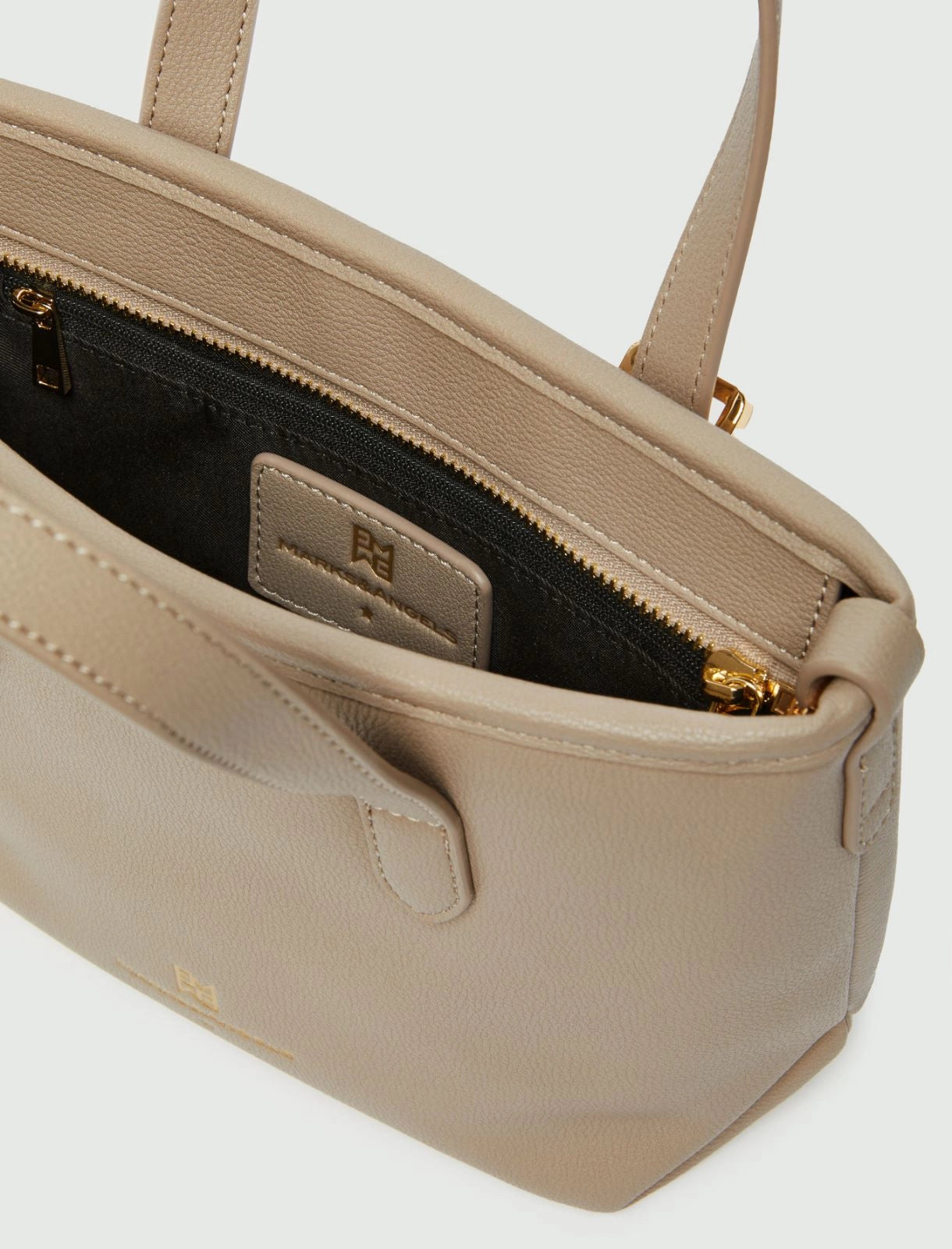Borsetta a due manici con tracolla. Beige, verde militare o nera