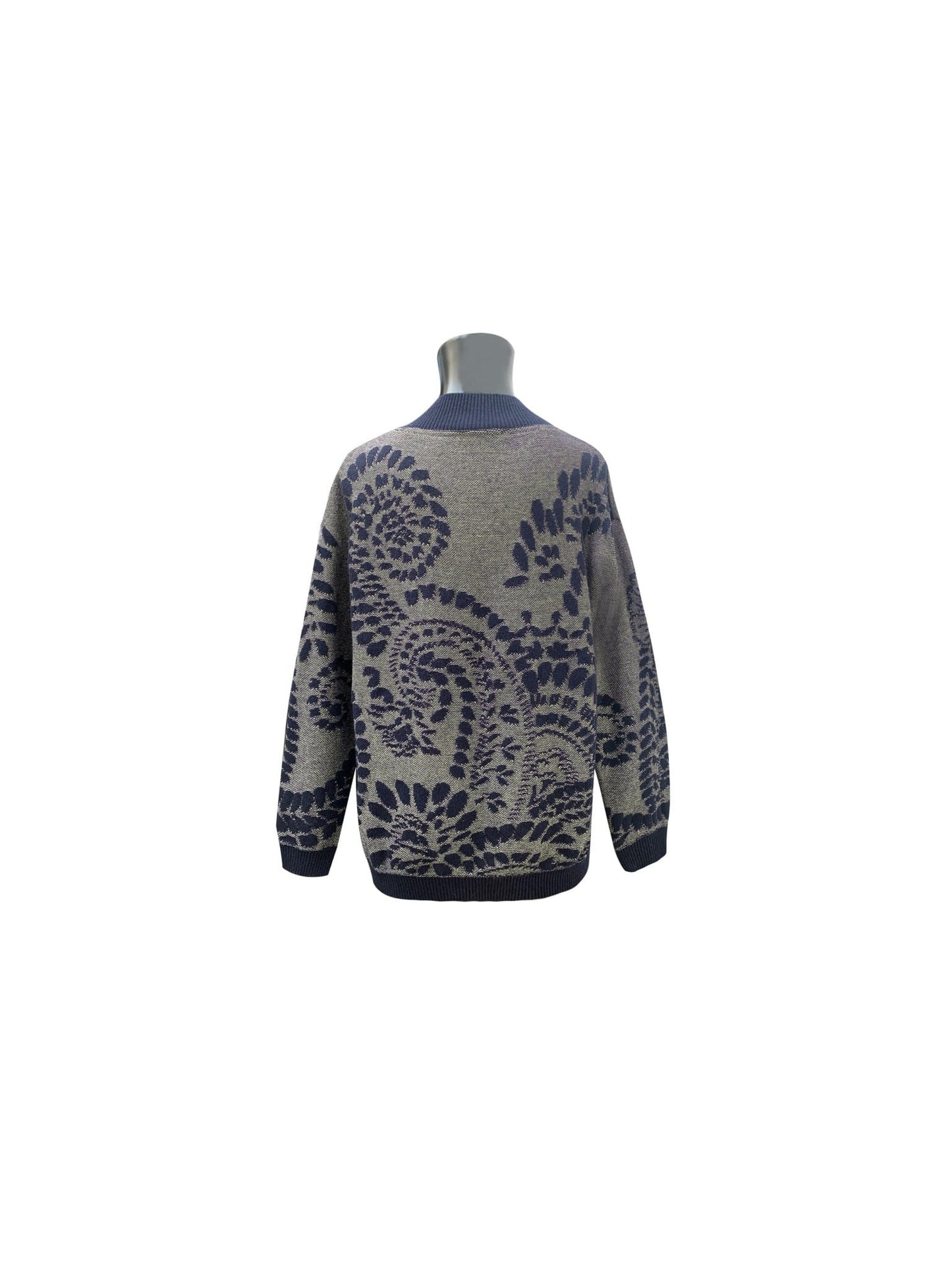 Maglia jacquard blu e oro
