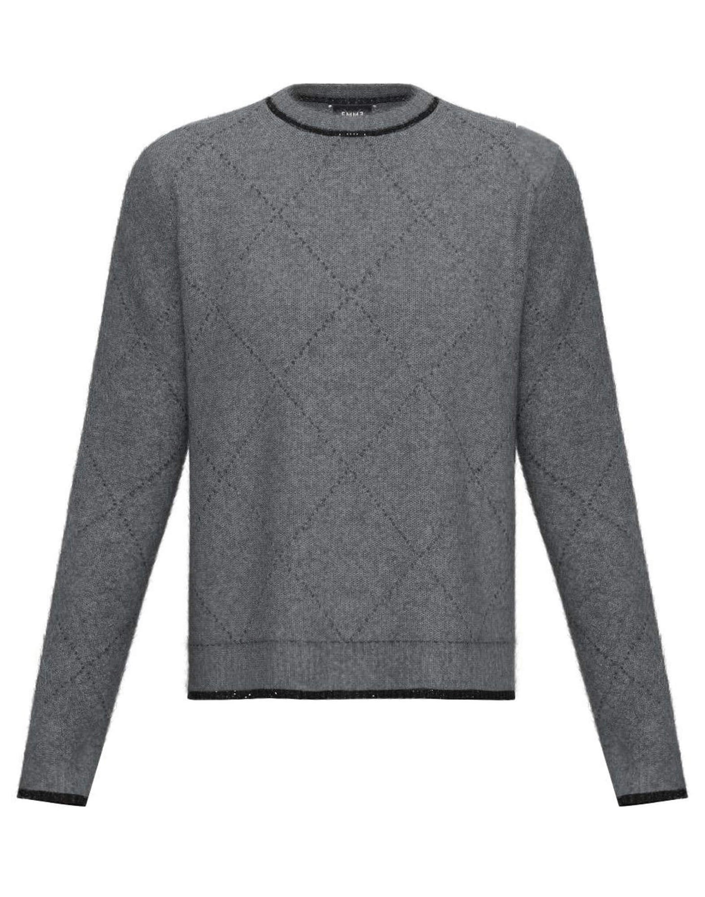 Maglia a girocollo con motivo a traforo - Grigio o cammello chiaro