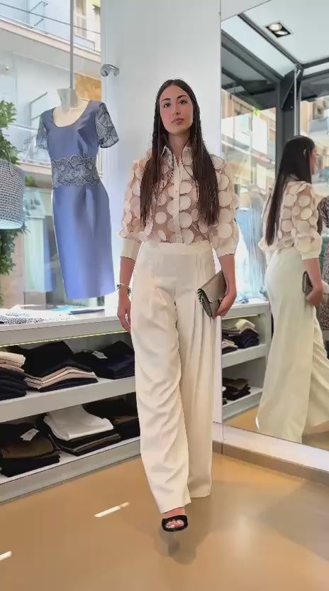 Pantaloni Avorio Lauren Ralph Lauren in Cady