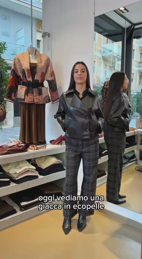 Pantaloni a quadri con risvolto - Fondo marrone o Fondo grigio
