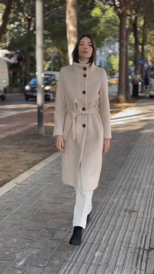 Cappotto in tessuto effetto astrakan