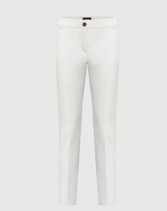 Pantaloni in cotone stretch beige o bianco