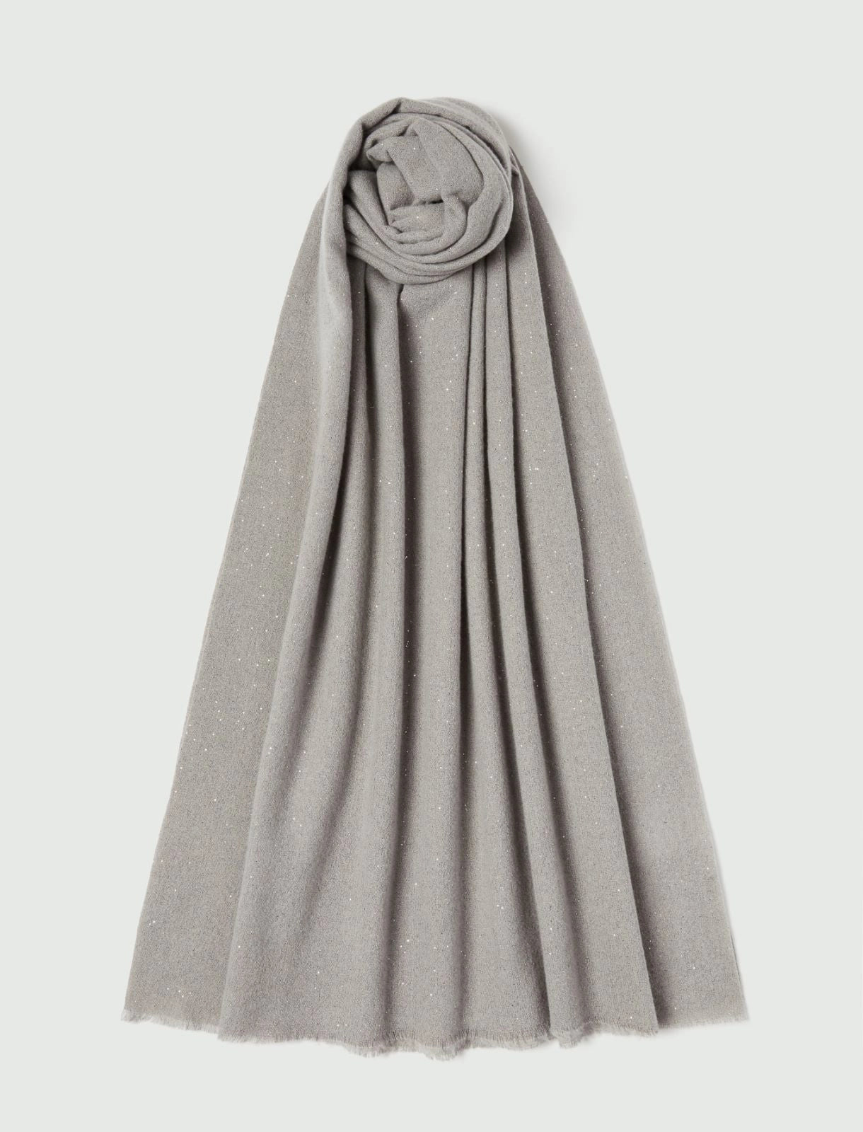 Sciarpa a Stola con frange e filo di lurex - GRIGIO CHIARO O NERO