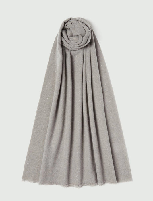Sciarpa a Stola con frange e filo di lurex - GRIGIO CHIARO O NERO