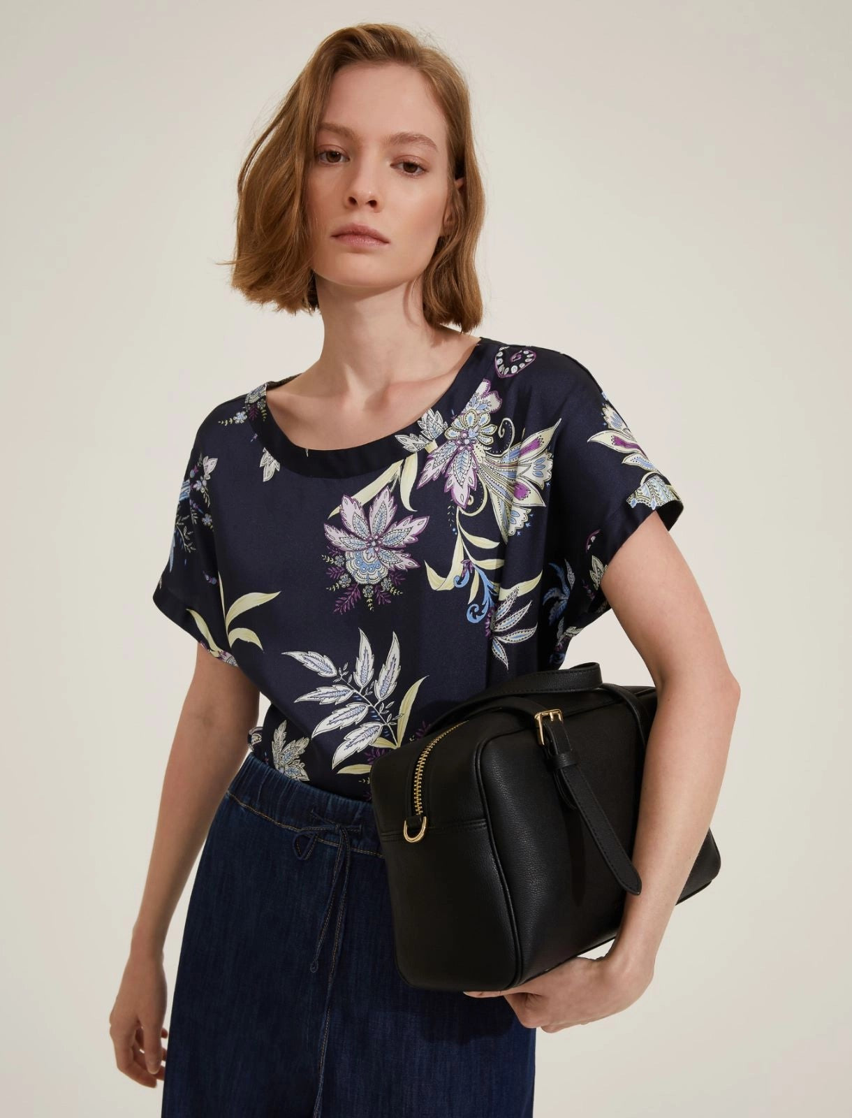 Camicia t-shirt in twill stampato