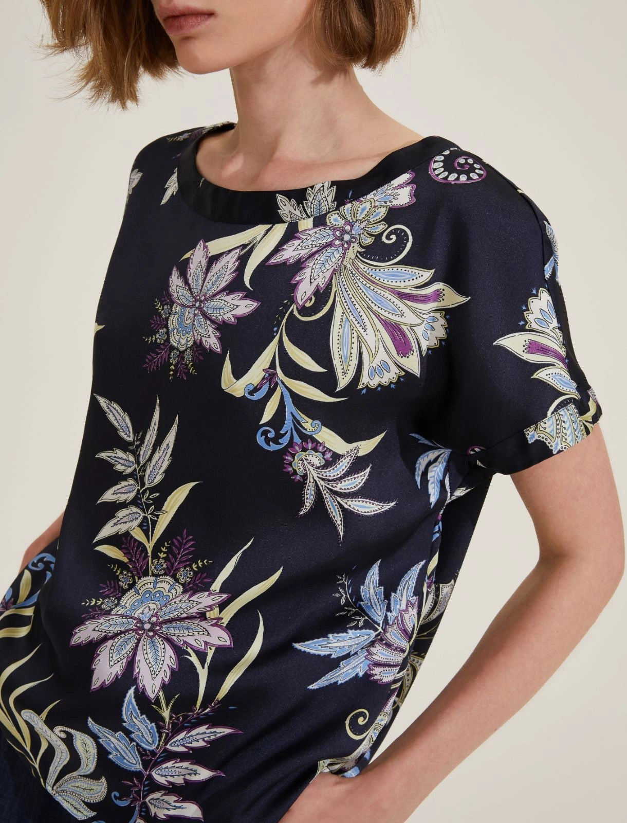 Camicia t-shirt in twill stampato
