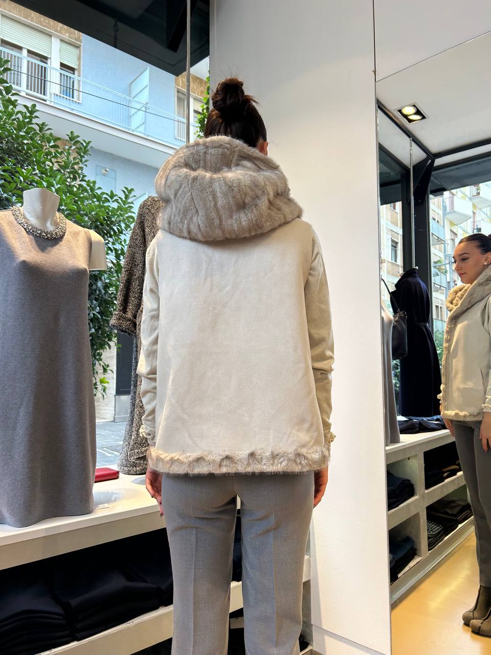 Giacca a Gilet Reversibile in Ecopelliccia