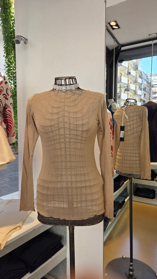 Maglia Sottogiacca Leggera in Misto Cashmere, Marrone, Ruggine, Grigia, Blu, Beige