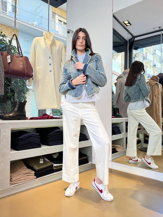 Pantaloni a gamba larga in cotone leggerissimo