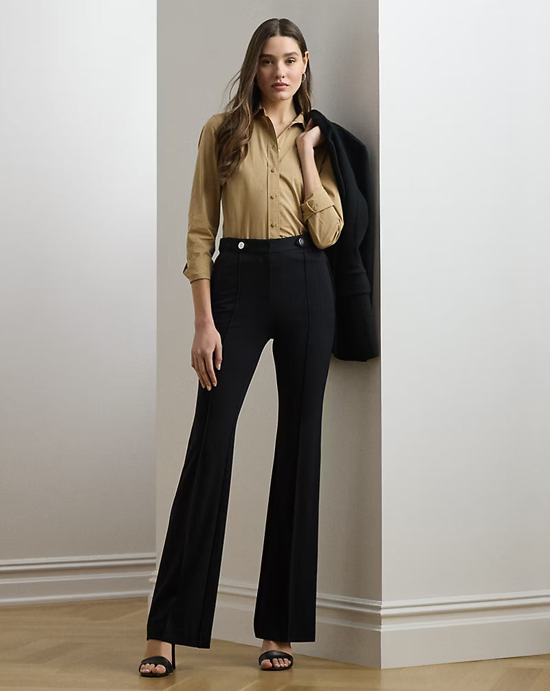 Pantaloni in doppio jersey con leggera zampa