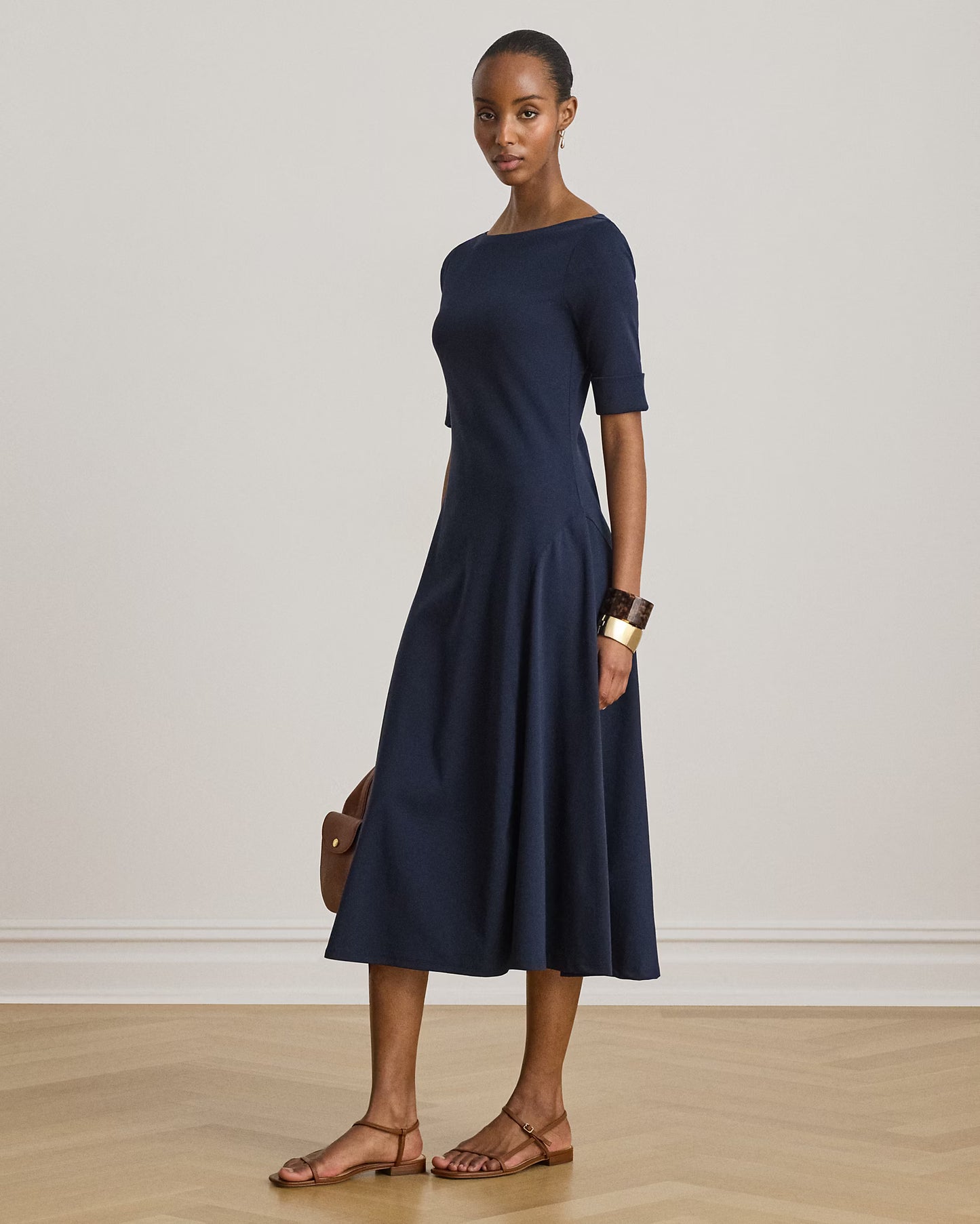 Abito Lungo in Cotone Stretch