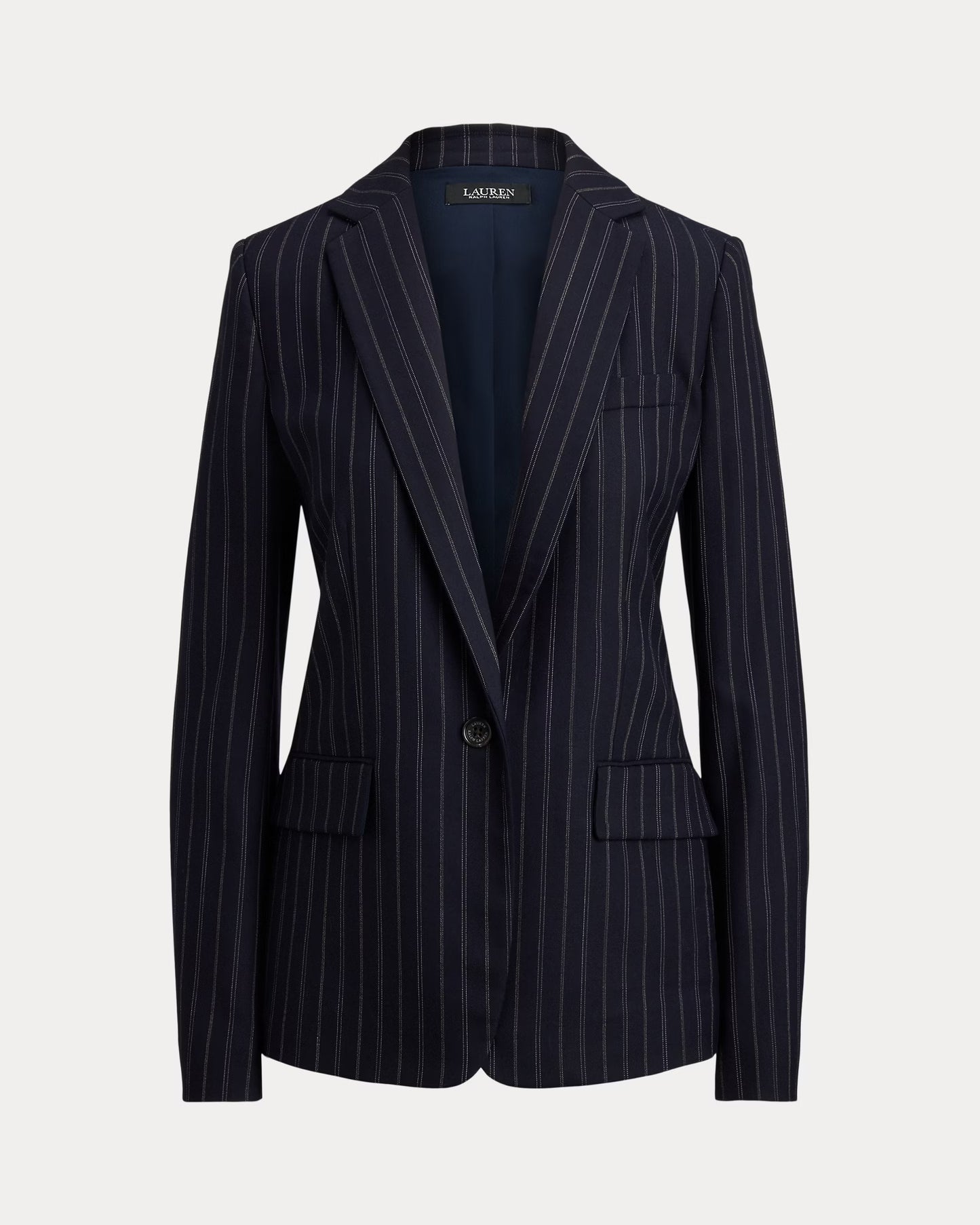 Giacca a Blazer Gessato Blu e Crema