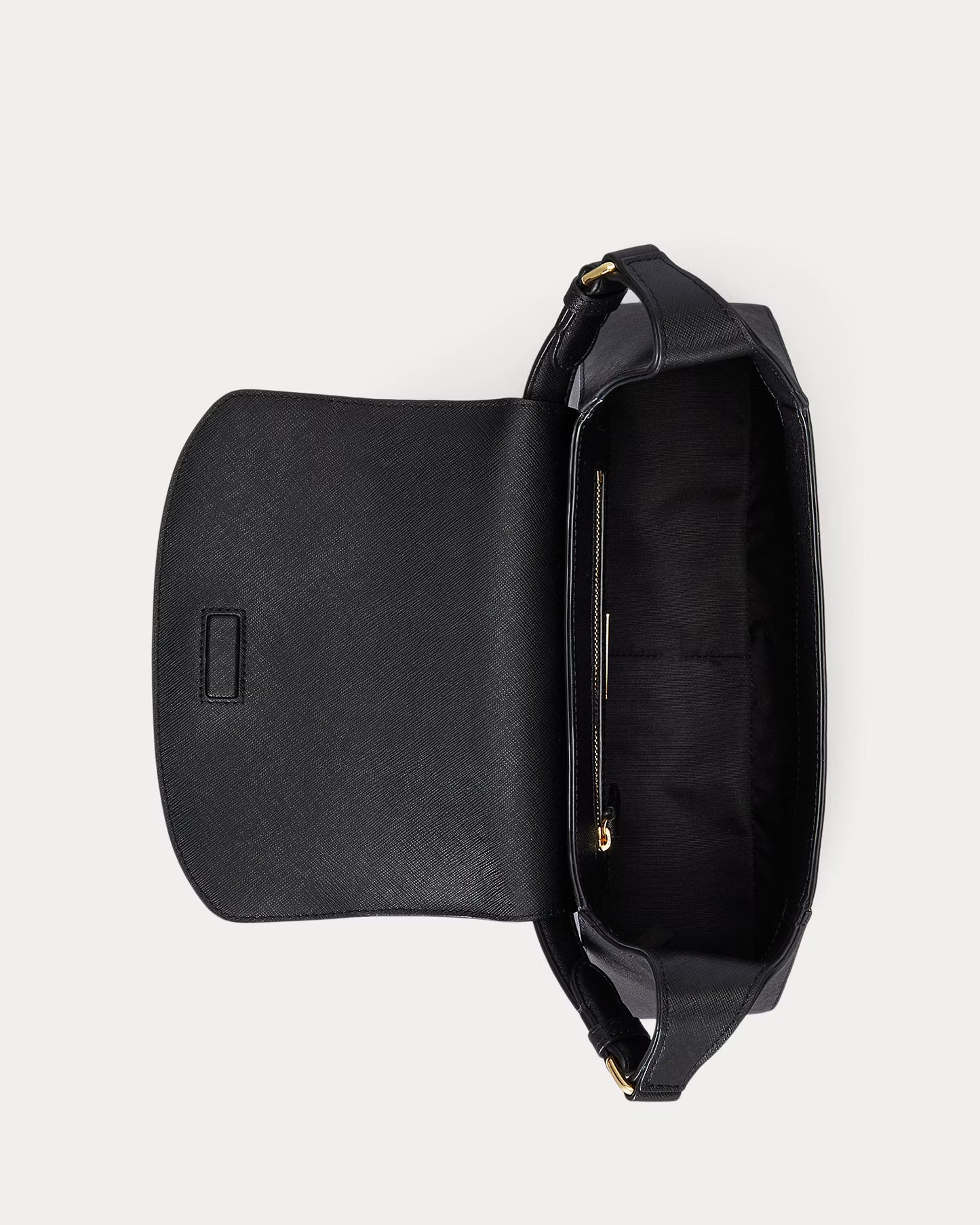 Borsa media nera a spalla in pelle