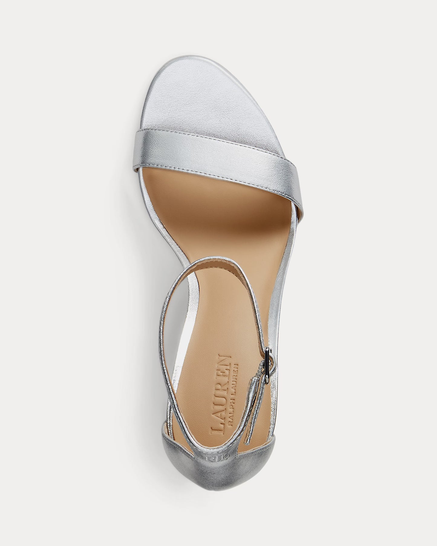 Sandali in nappa argento con tacco 9 cm