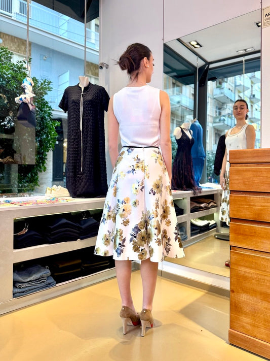 Neoprene Skirt – Floral Print