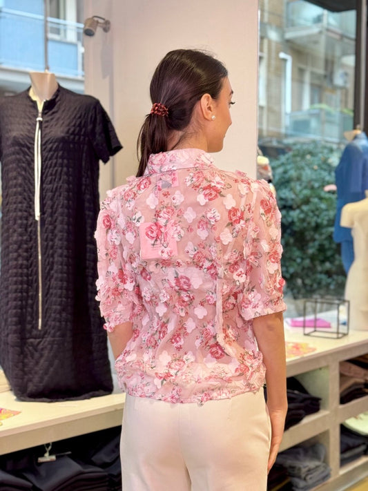 Floral Voile Shirt - Pink