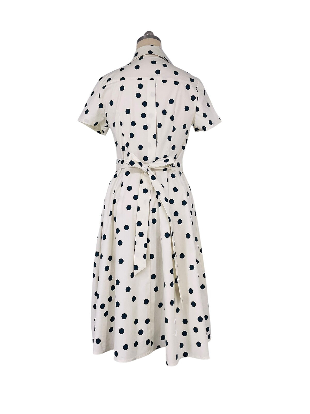 Abito a Pois in Cotone - Blu o Bianco