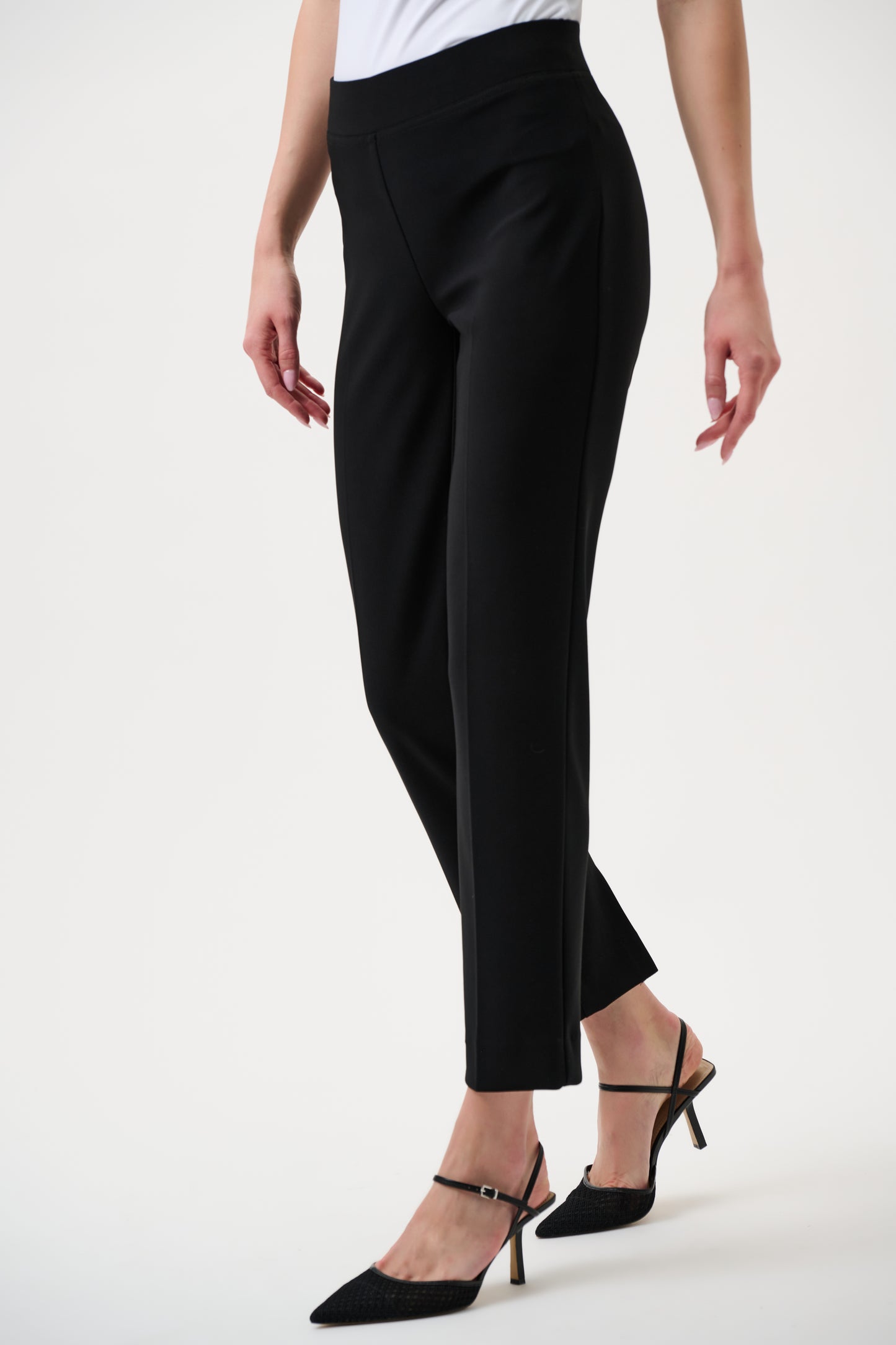 Straight-cut Jersey Trousers - Black