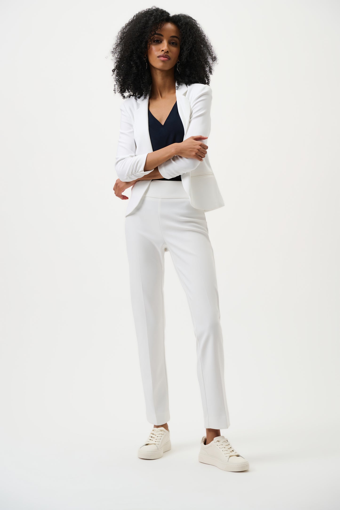 Pantaloni in jersey slim classico sartoriale - Bianco o Mastice